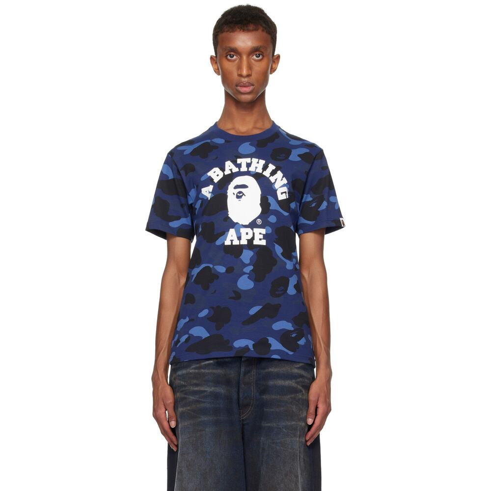 BAPE Color Camo College Tee Blue size L